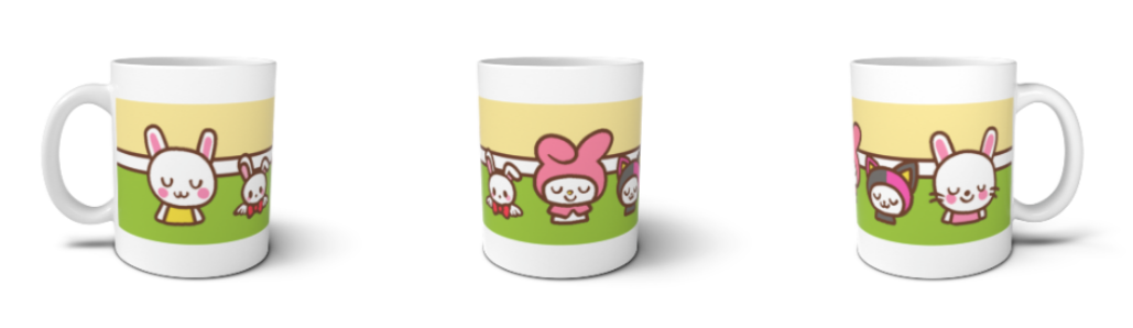 うさぎキャラにかこまれたロテル