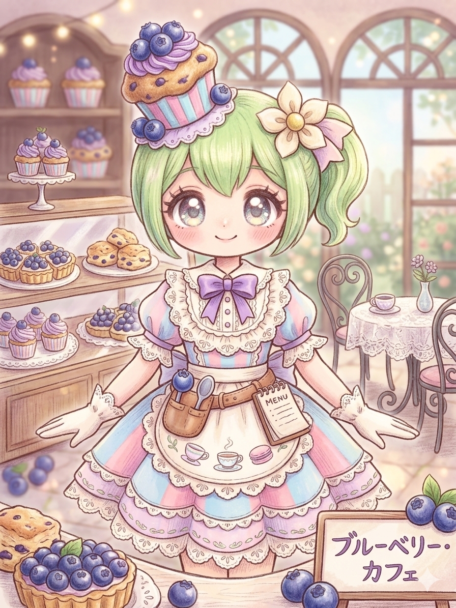 カフェの店員なしかちゃん